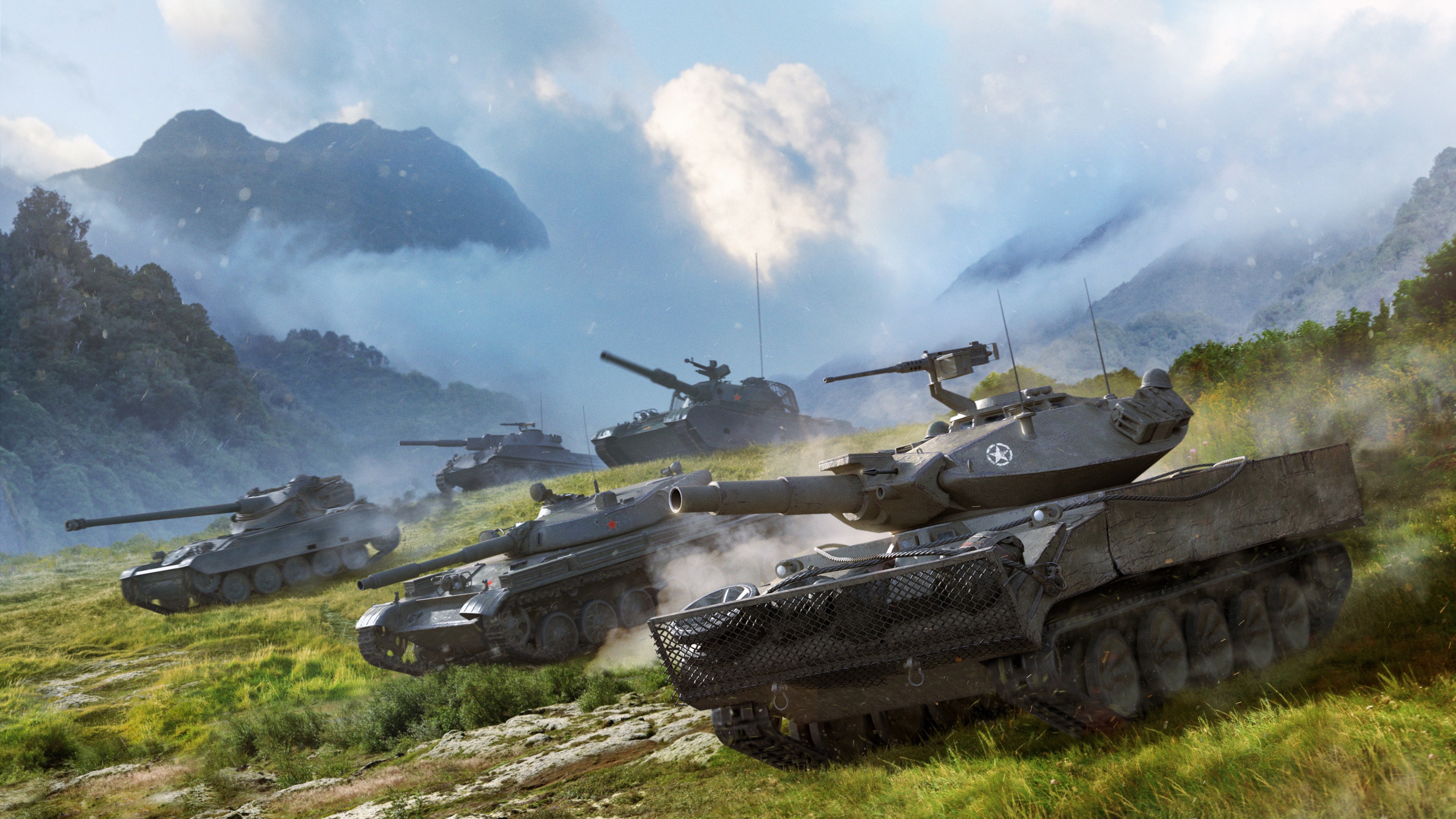 World Of Tanks On Mountain With Green Grass 4k HD Wallpaper