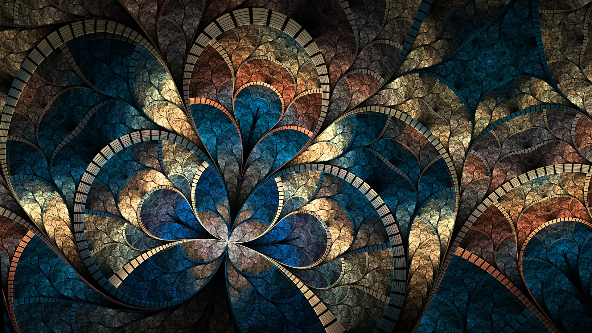 Abstract Fractals Mosaic Colors Wallpaper