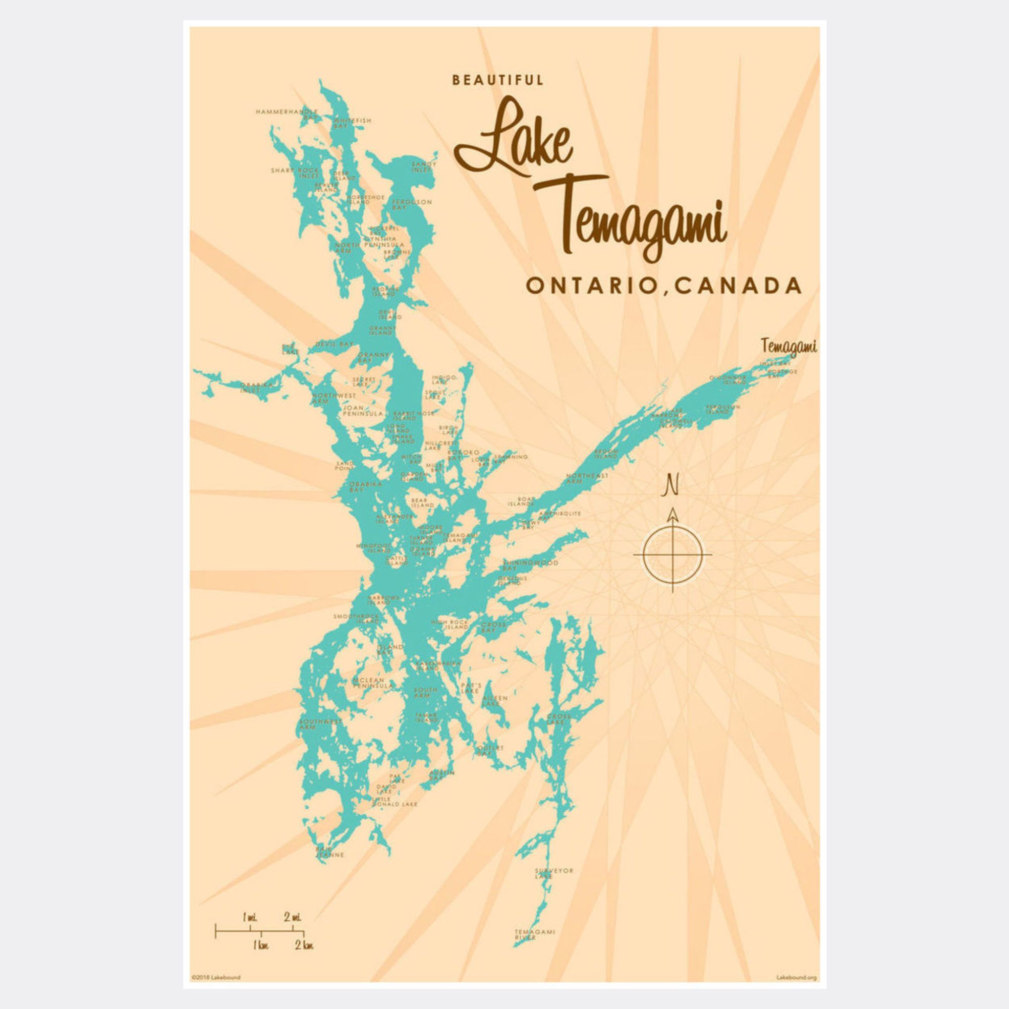 Lake Temagami Ontario Paper Print Lakebound
