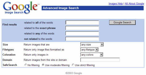 advanced image search link or go to images google com advanced image