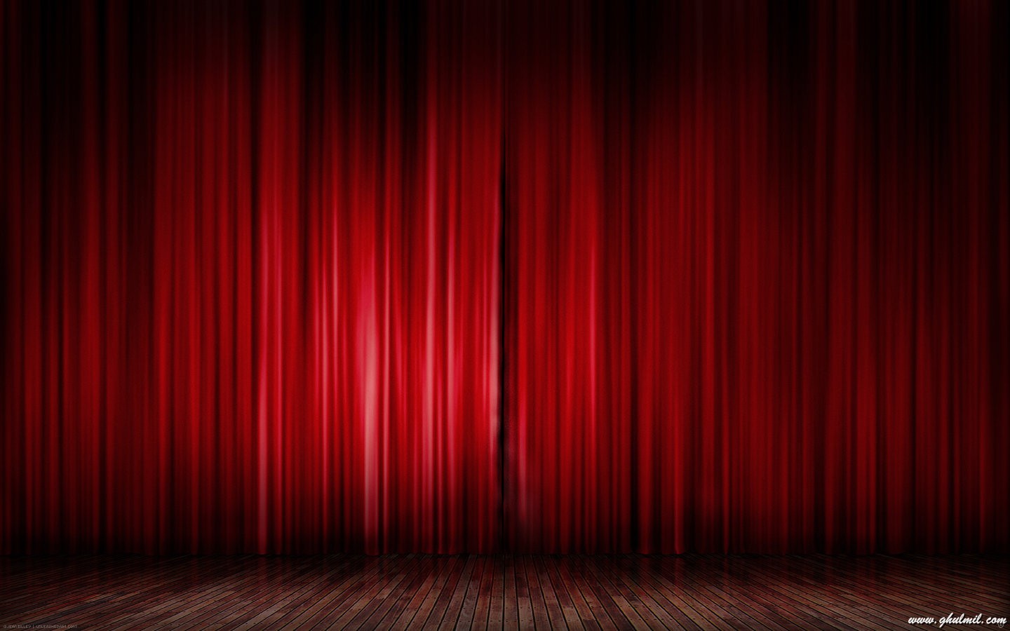 Superb Beautiful Stage Red Curtain Desktop Wallpaper Black