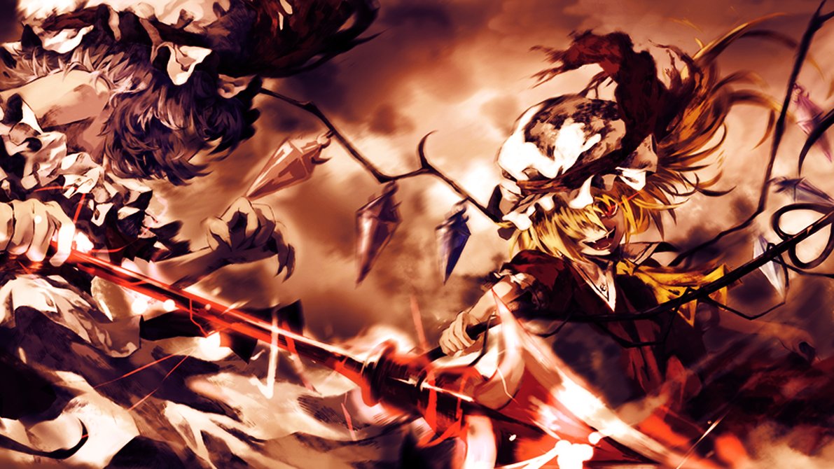 Remilia Scarlet vs Flandre Scarlet Wallpaper by ShinigamiMidora on
