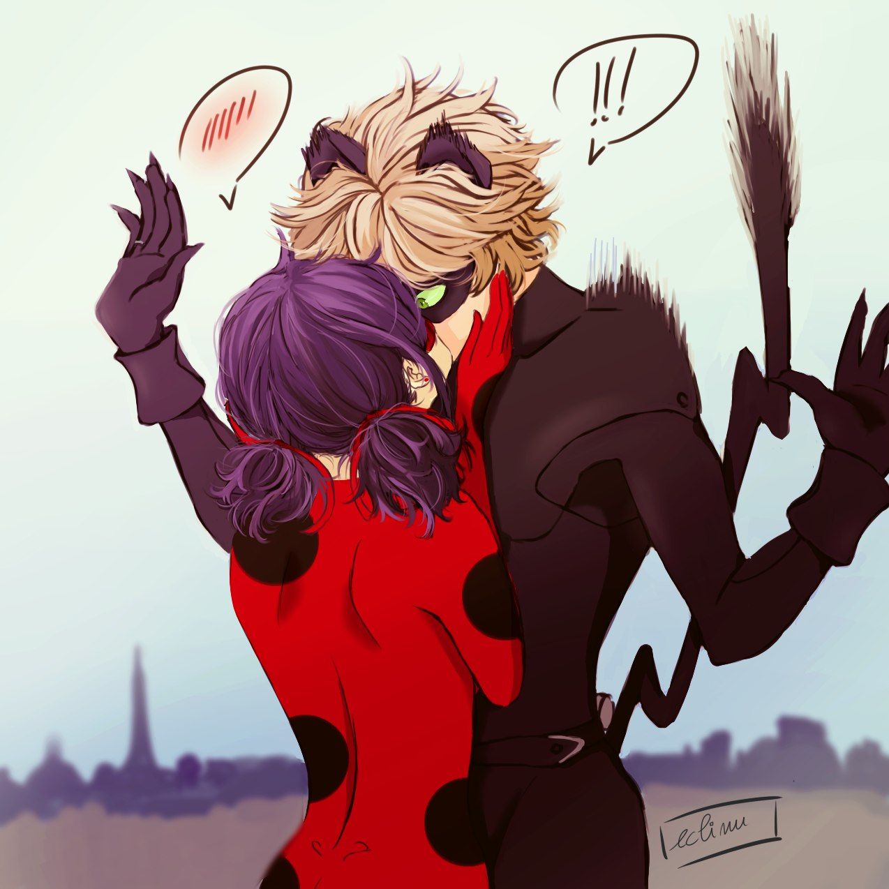 A Little Kiss Chat Miraculous Ladybug Wallpaper
