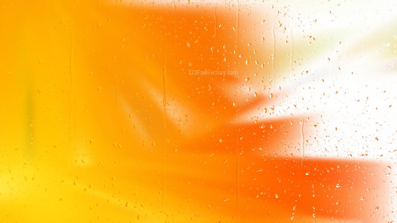 Water Drops On Orange And White Background With Image