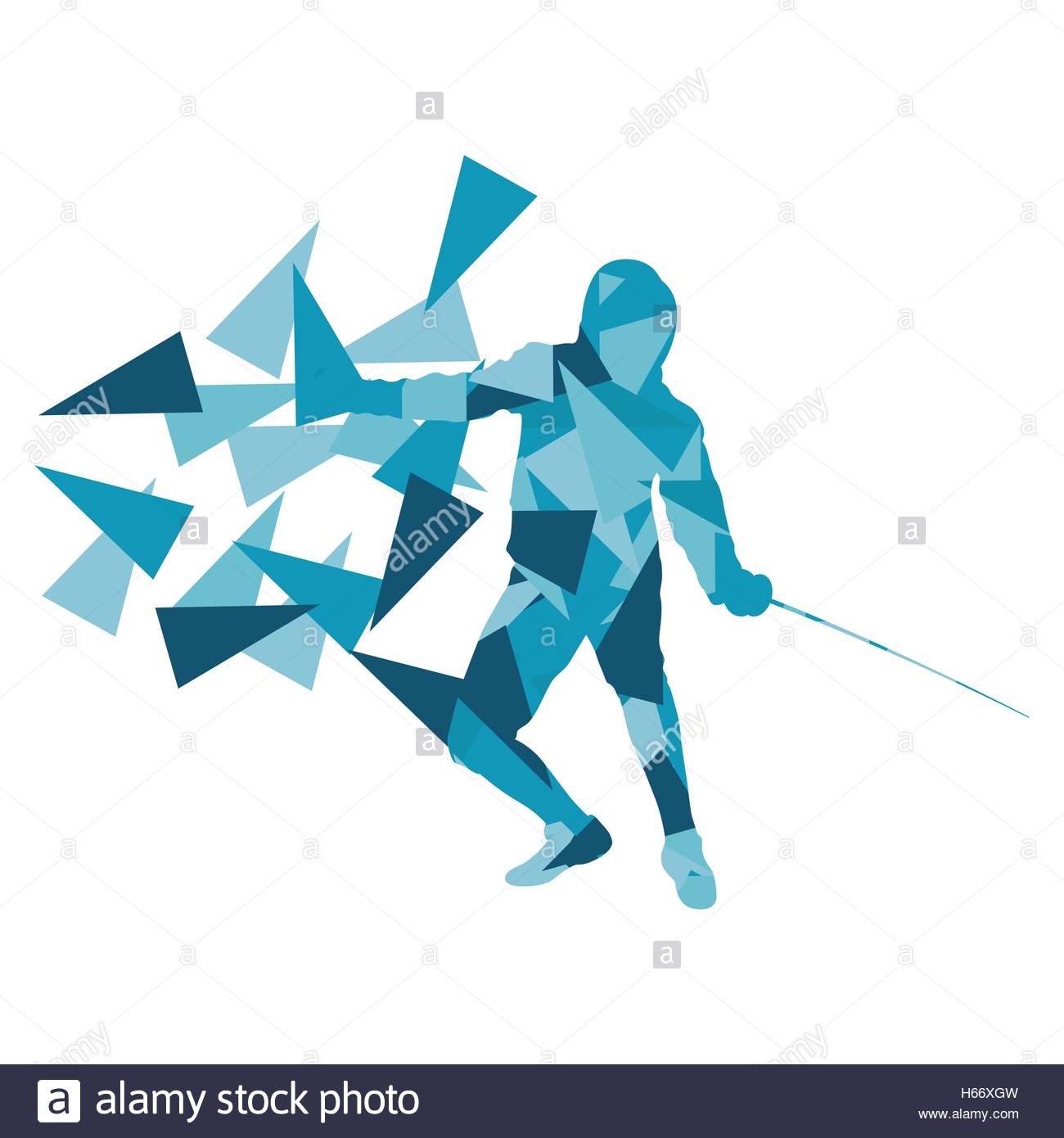 Woman Fencing Sport Vector Background Concept Illustration Made Of