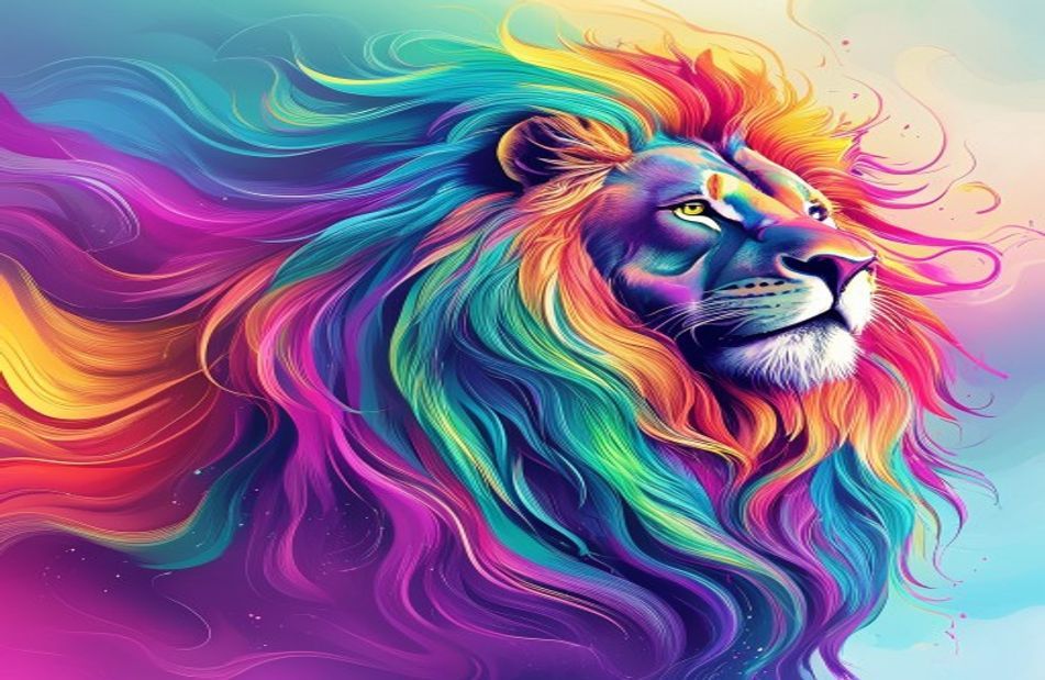 Rainbow Lion Wallpaper