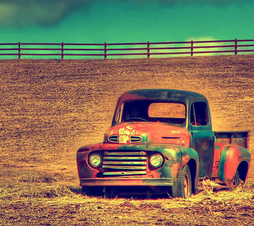 Retro Ford Car Cars Truck Old Field