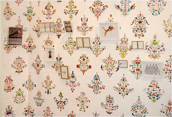  repeat wallpaper made from tiny stickers by Flat Vernacular Amazing
