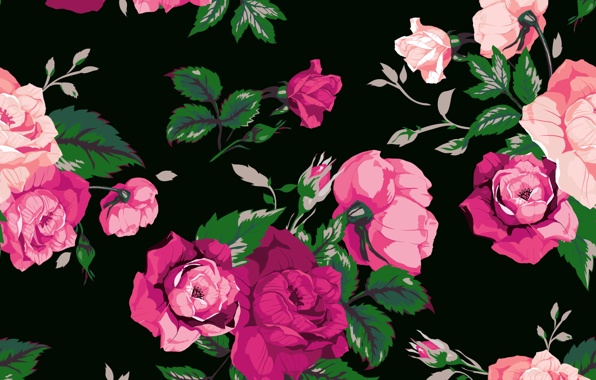 Wallpaper Rose Floral Pattern Print Texture Background