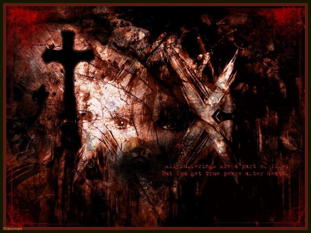 Dark Gothic Horror Blood Cross Graves Artwork HD Wallpaper