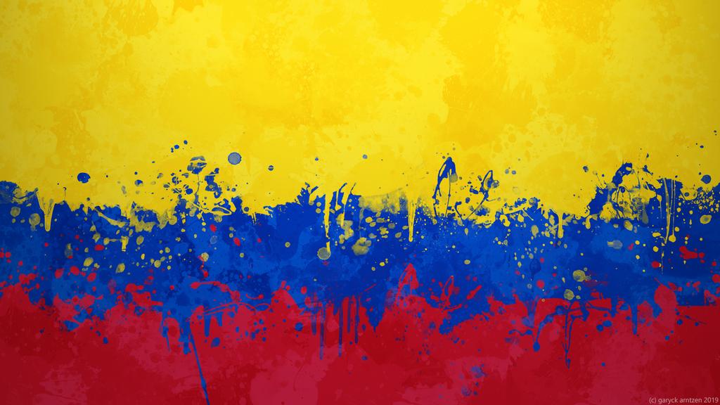 Colombia Flag Wallpaper Grungy Splatter By Garyckarntzen On