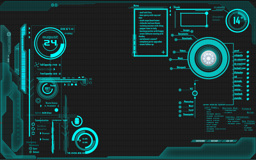 Iron Man Jarvis Wallpaper Mac Rainmeter Skin By