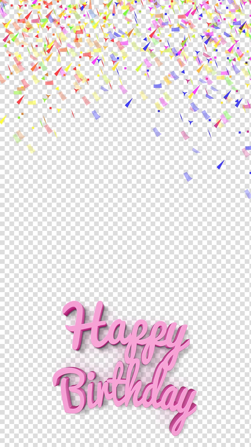 Free download Pink happy birthday text Birthday Confetti Bitstrips