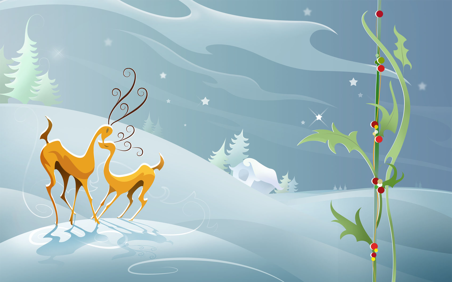 Christmas Reindeer Wallpaper