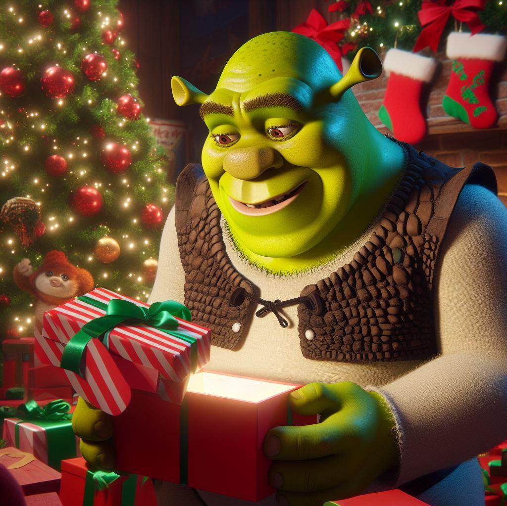 Shrek Receives A Christmas Gift By Mnwachukwu16