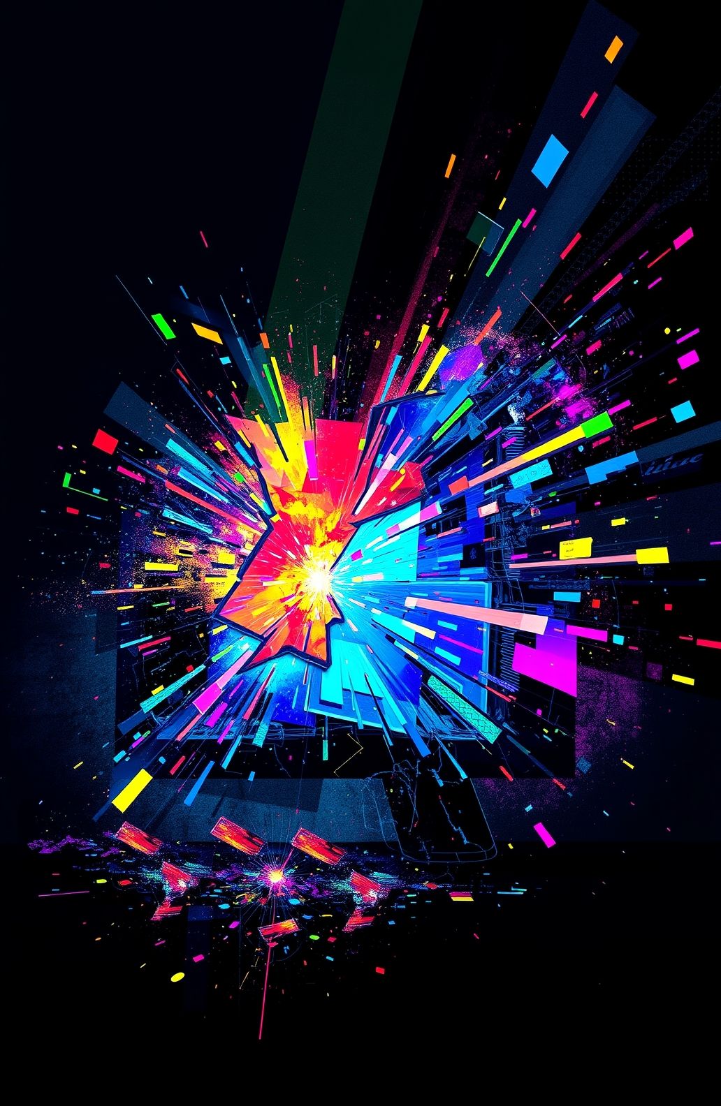 Broken Computer Screen Wallpaper