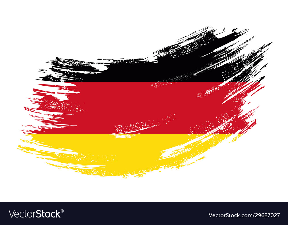 German Flag Grunge Brush Background Royalty Vector