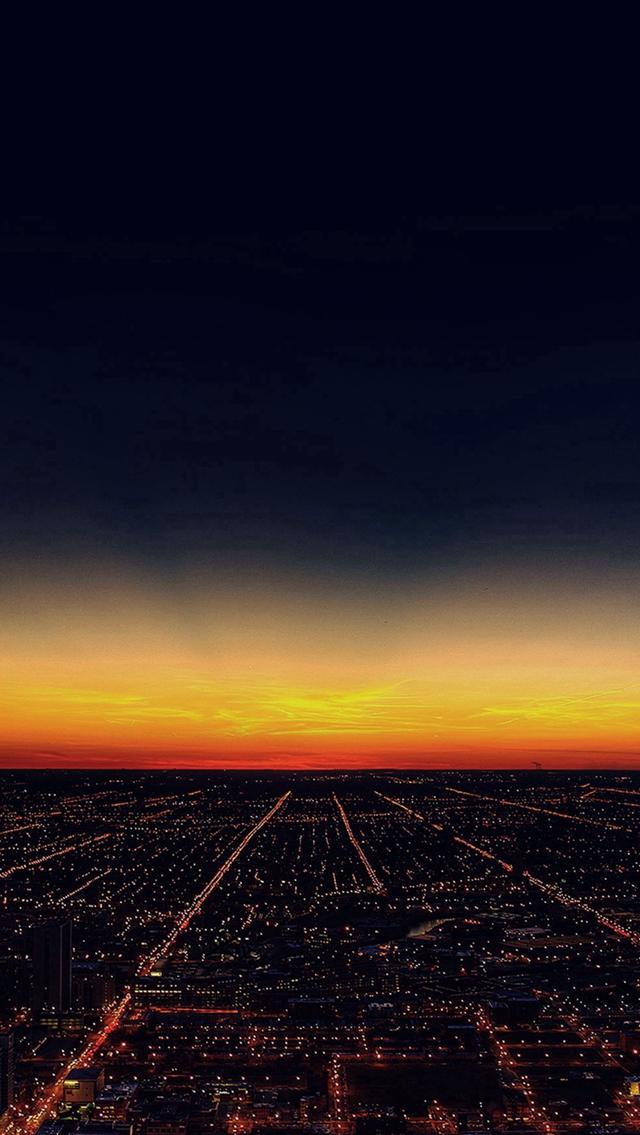 Night Sky Flying Sunset City iPhone Wallpapers Free Download