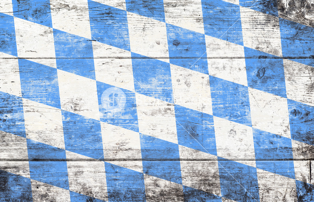 Oktoberfest Background With Blue And White Rhombus Pattern Wooden