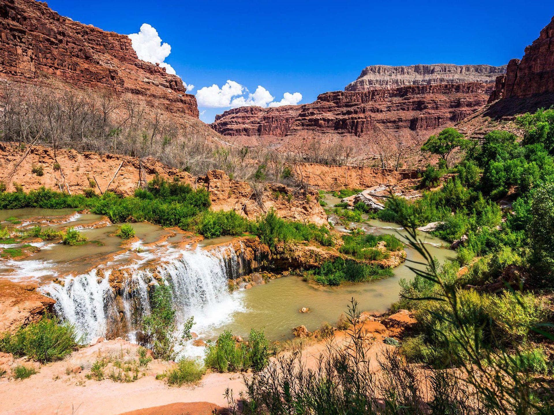 Havasu Creek Supai Waterfall In Arizona United States Of America