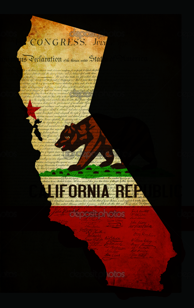 California Flag Grunge Usa American State