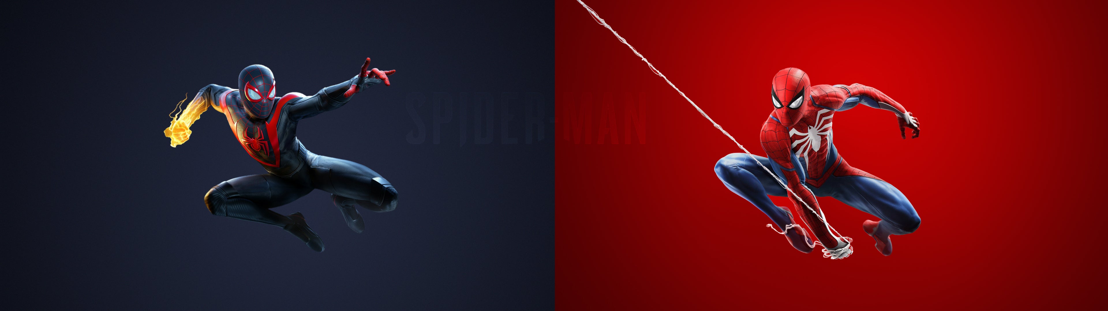 Dual Monitor Spiderman X Miles Morales Ps5 Wallpaper