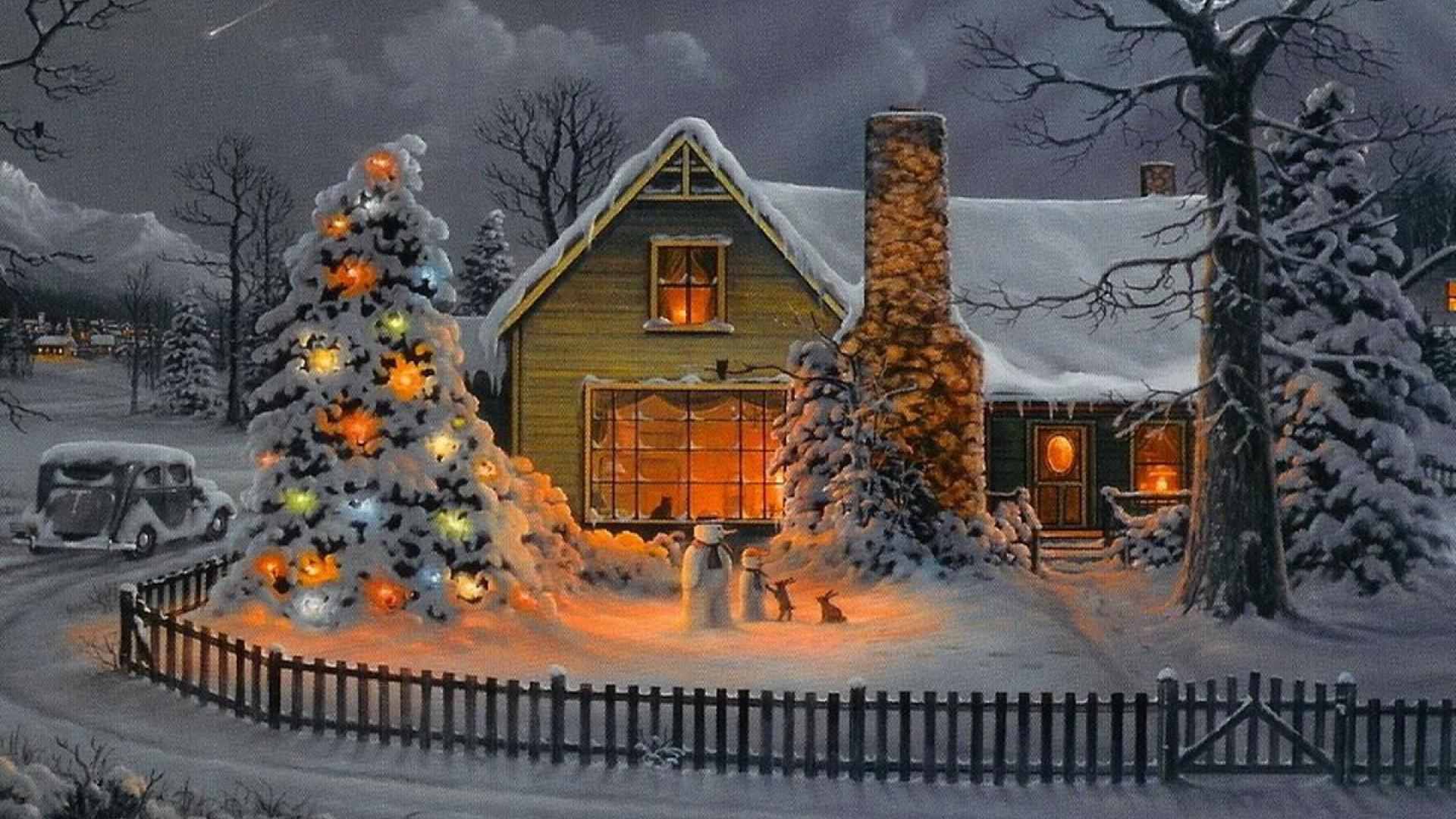 Christmas House Wallpaper Hq Desktop