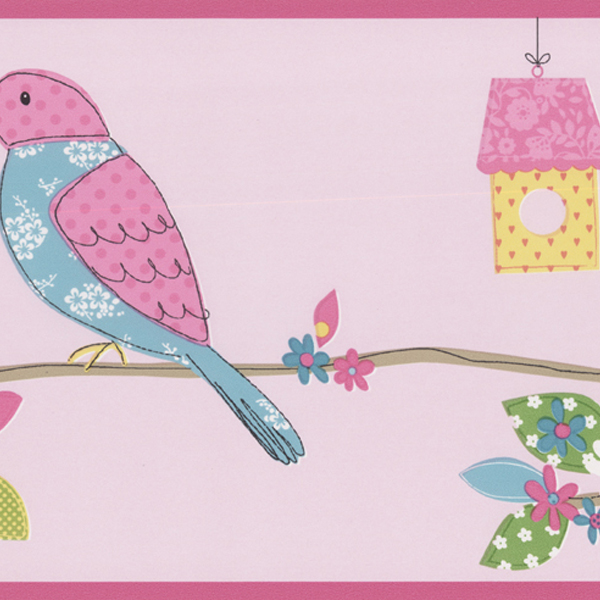 Free download 451 1842 Pink Bird Branch Brewster Wallpaper Borders