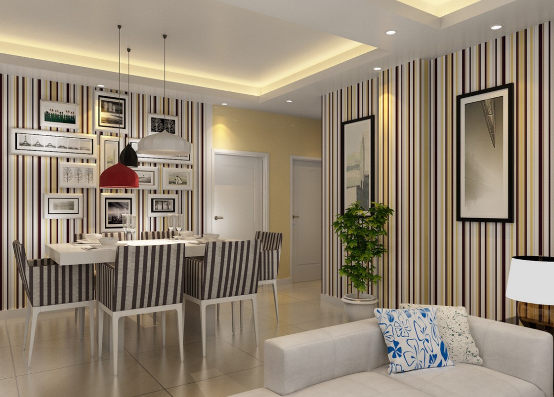 Special wallpaper for living and dining room 3D house Free 3D house