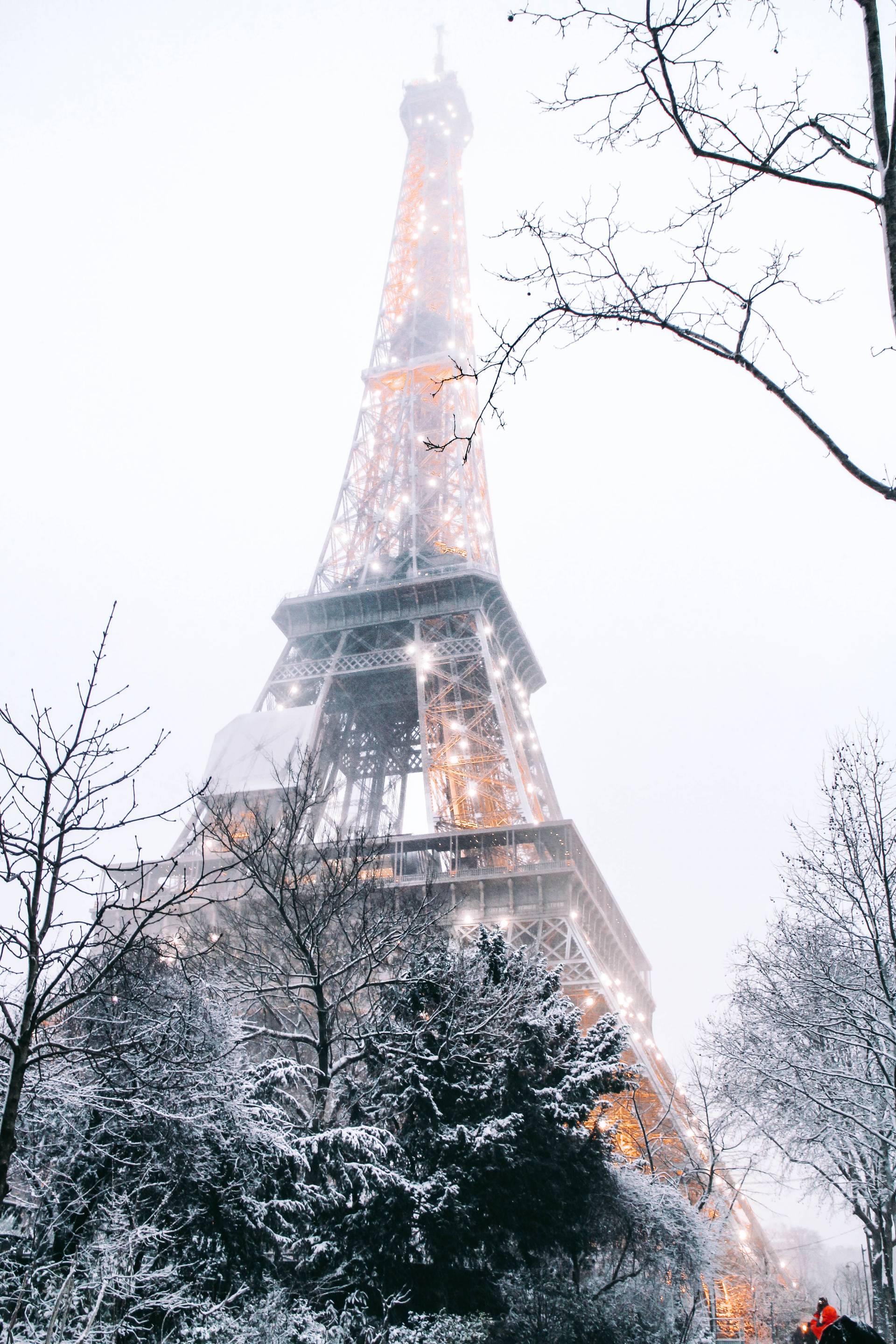 Snowy Paris iPhone Wallpaper   Laura Coeur