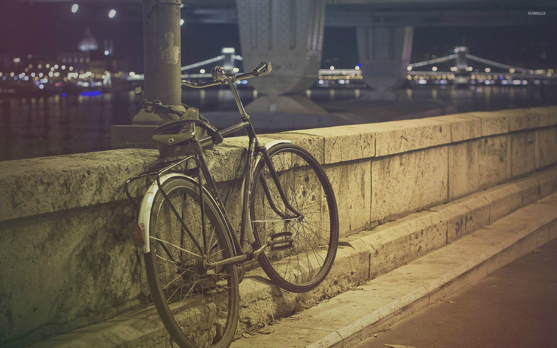 Chained Vintage Bike Wallpaper Photography