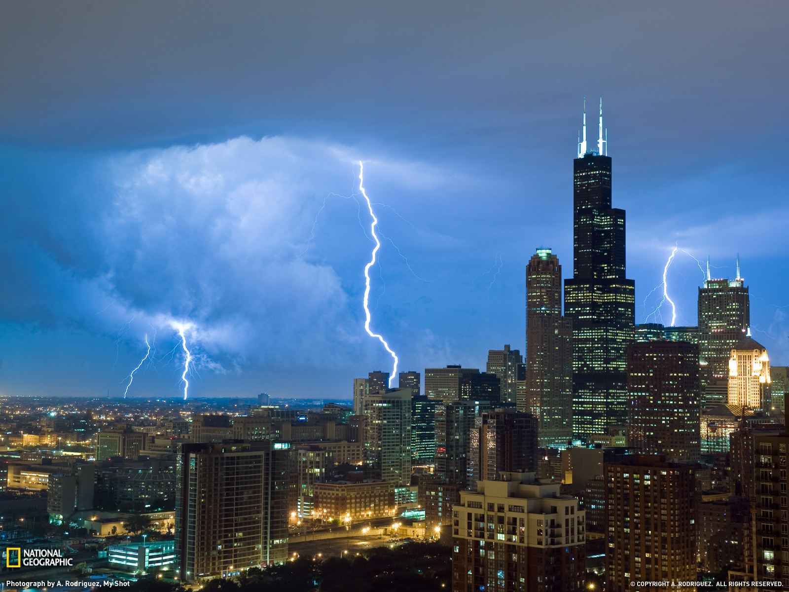 Lightning Sears Tower Photo Weather Wallpaper National