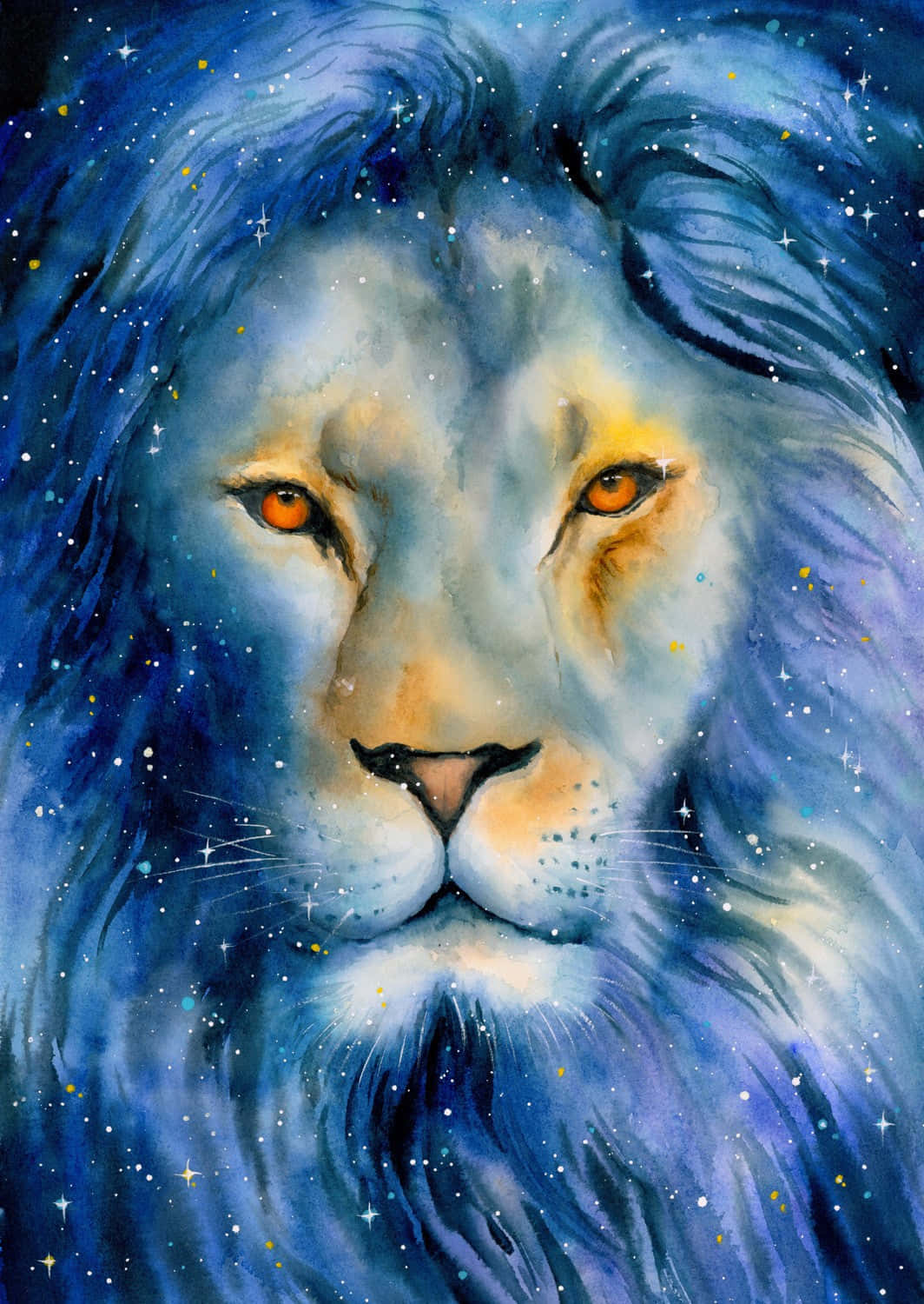 Galaxy Lion Background Wallpaper