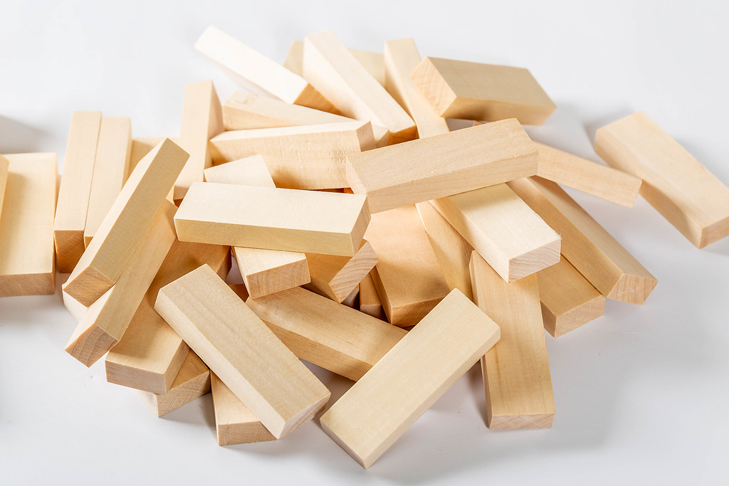 Wood Blocks Game Jenga On White Background Marco Verch