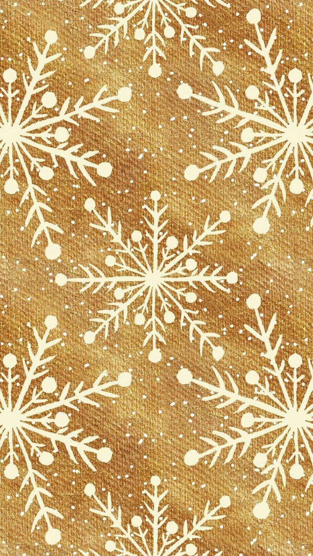 Gold And White Ivory Cream Snowflake Christmas