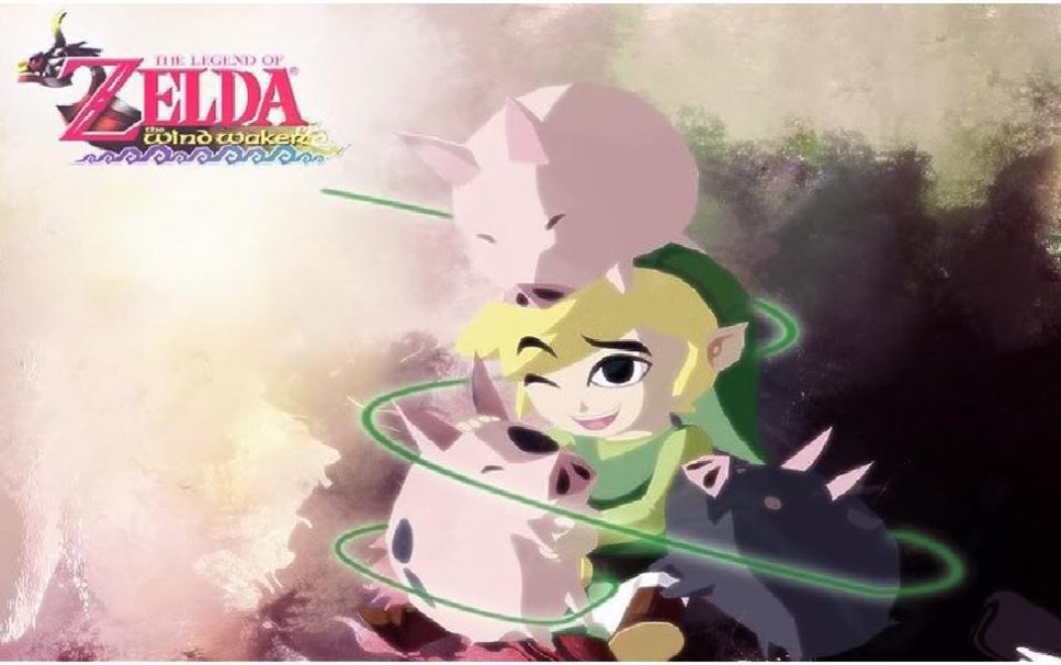 Toon Link With Pigs Wallpaper