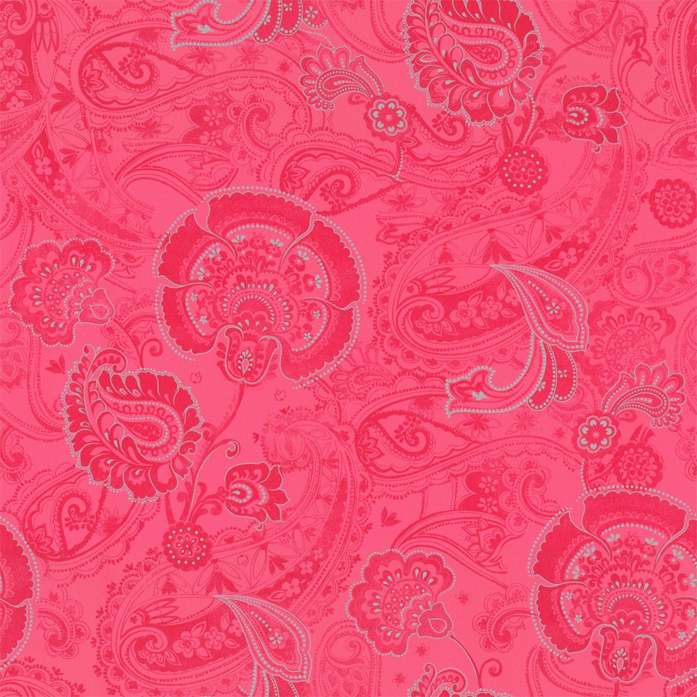 Blue And Pink Paisley Background Henna Green