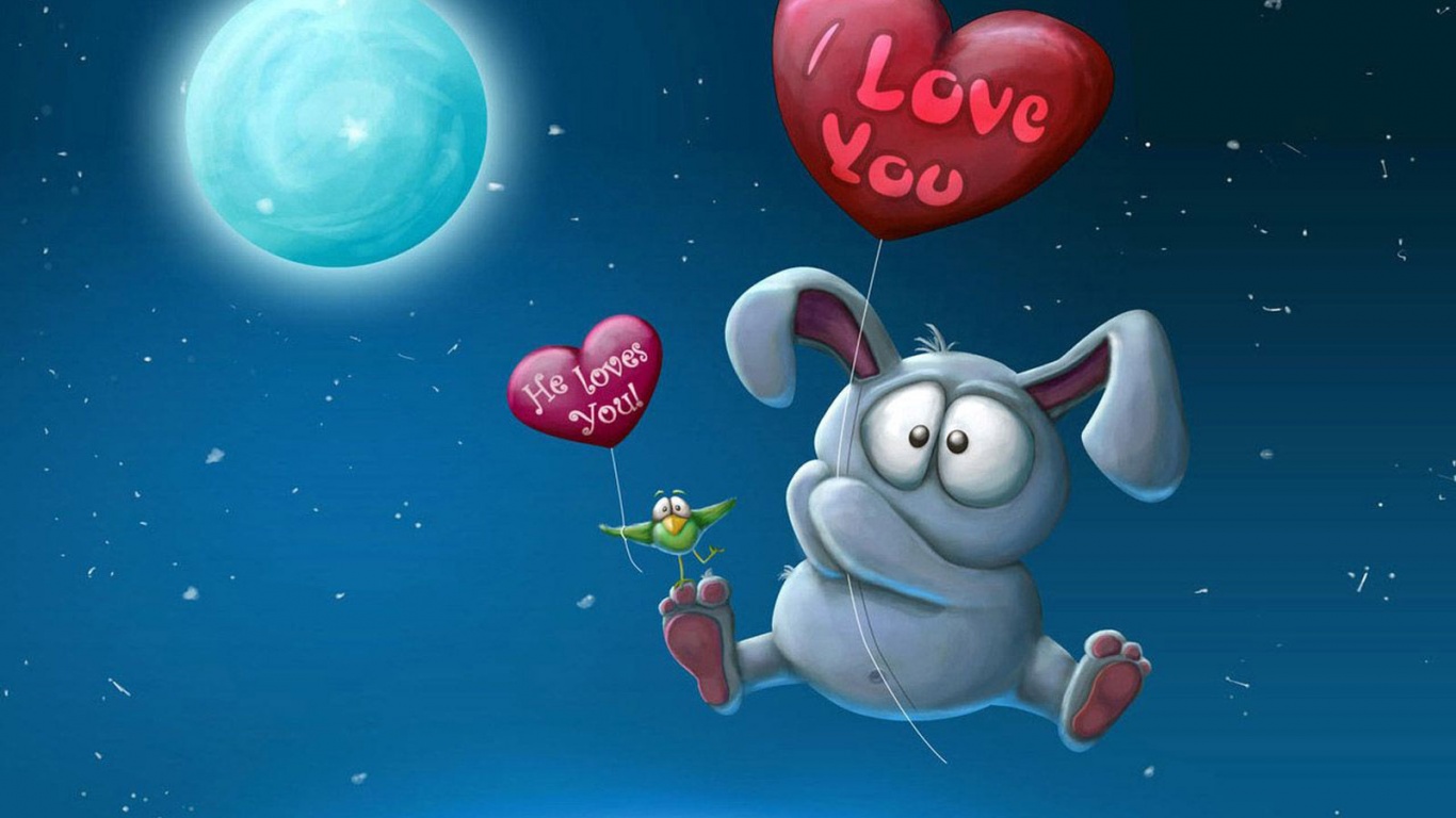 Free download Animated Love You Balloon Wallpaper 1366x768 iWallHD ...