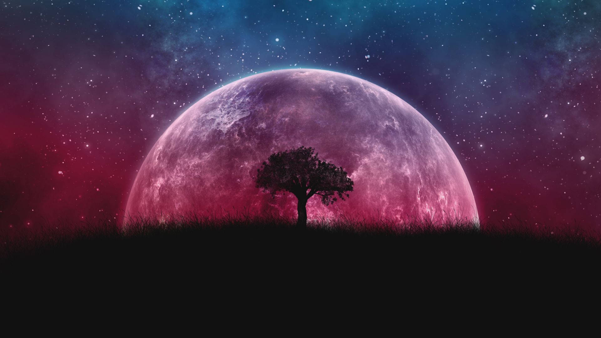 Galaxy Moon Wallpaper