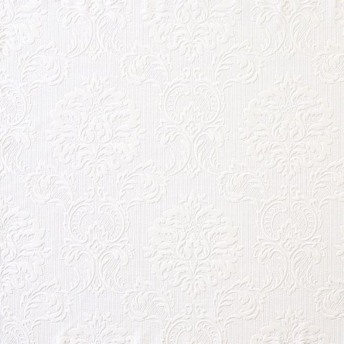 Solutions III Damask Paintable Wallpaper 205 Inch by 396 Inch White