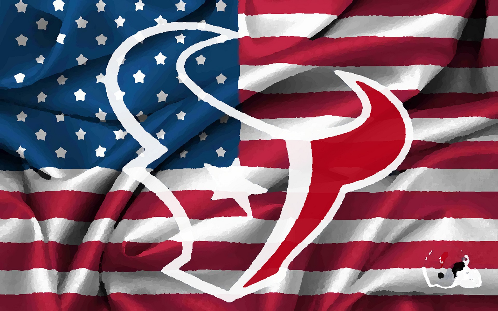 Houston Texans Logo Painted On USA Flag 1920x1200 WIDE NFL Houston