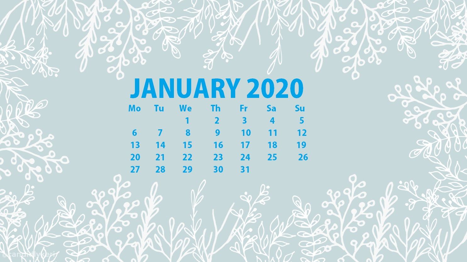 January Calendar Wallpaper Top