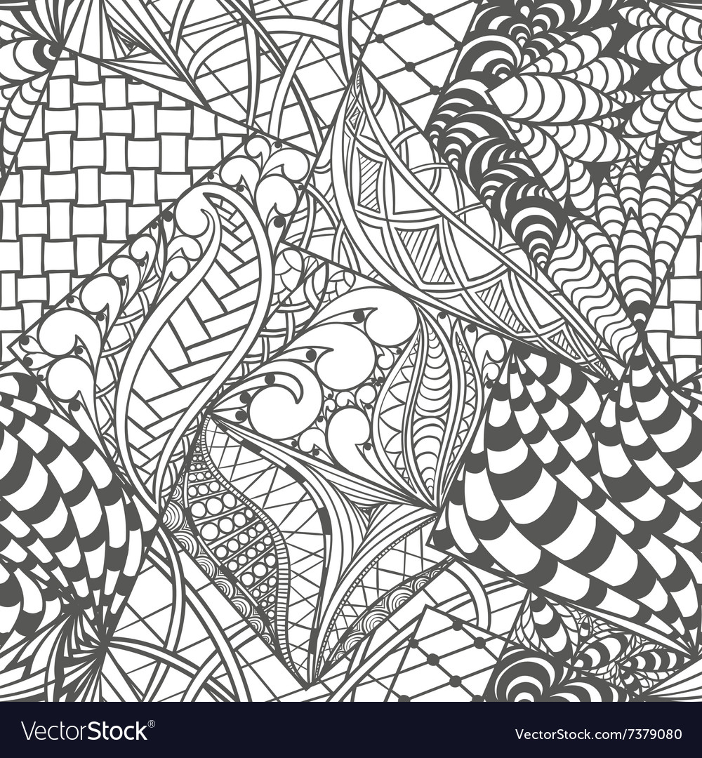 Zentangle Abstract Hand Drawn Background Vector Image
