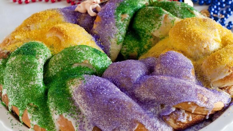 Quick Mardi Gras King Cake recipe from Betty Crocker