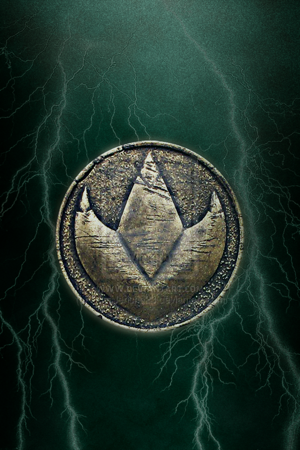 MMPR Green Ranger Dragonzord Coin iPhone Wallpaper by RussJericho23 on