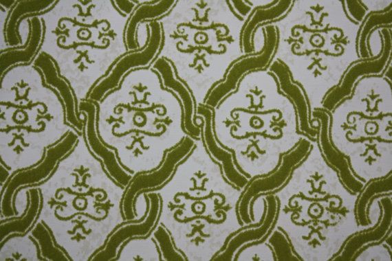 S Vintage Flocked Wallpaper Small Green By Kitschykoocollage