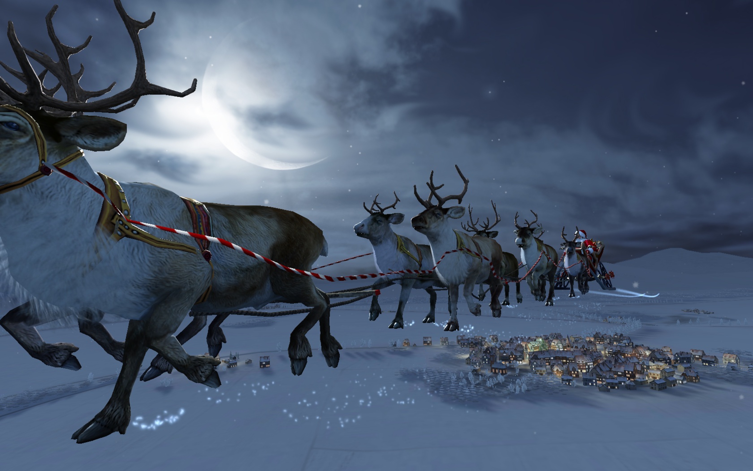 Snow Santa Claus Reindeer Rudolph Wallpaper Photos Pictures