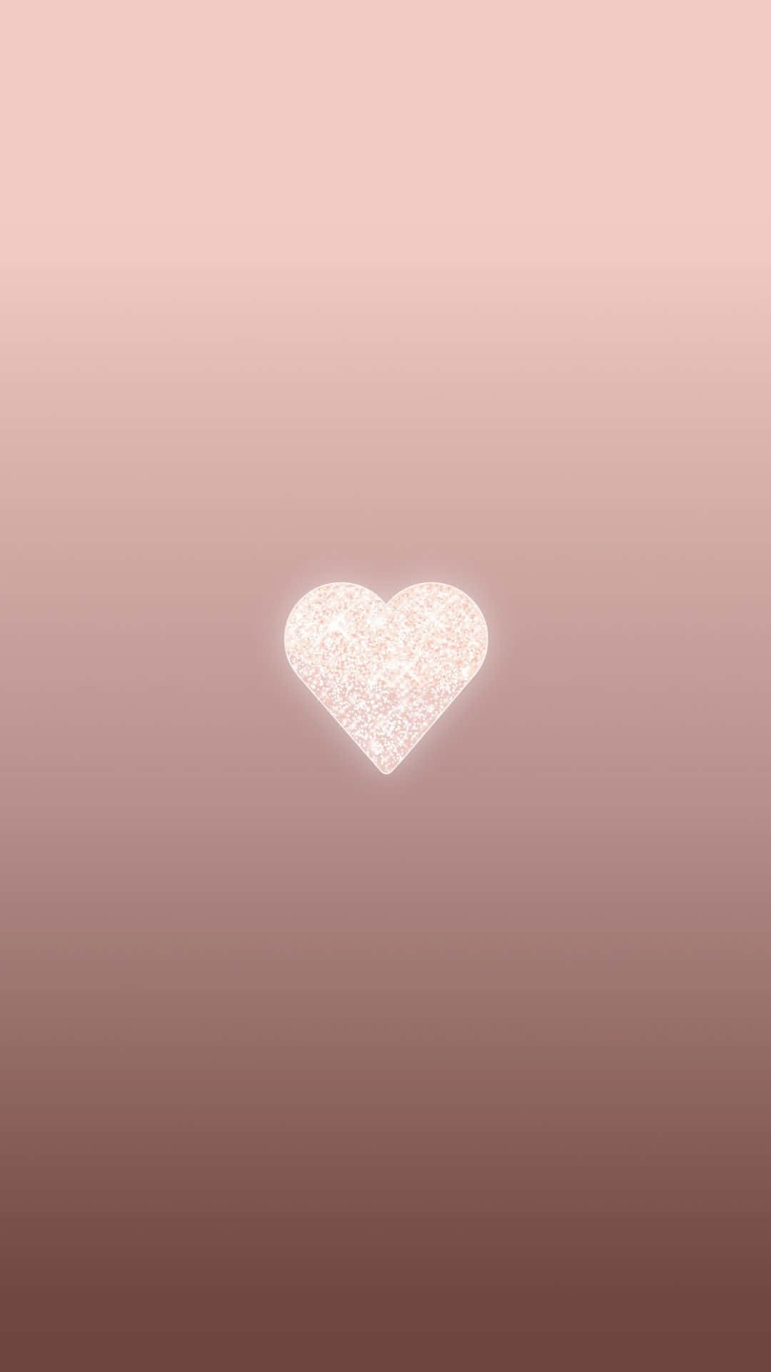 Rose Gold iPhone White Heart Wallpaper