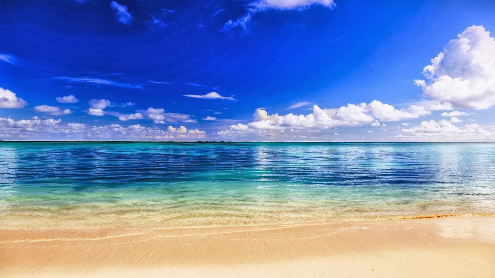 Blue Water White Sand Beach HD Wallpaper 1080p