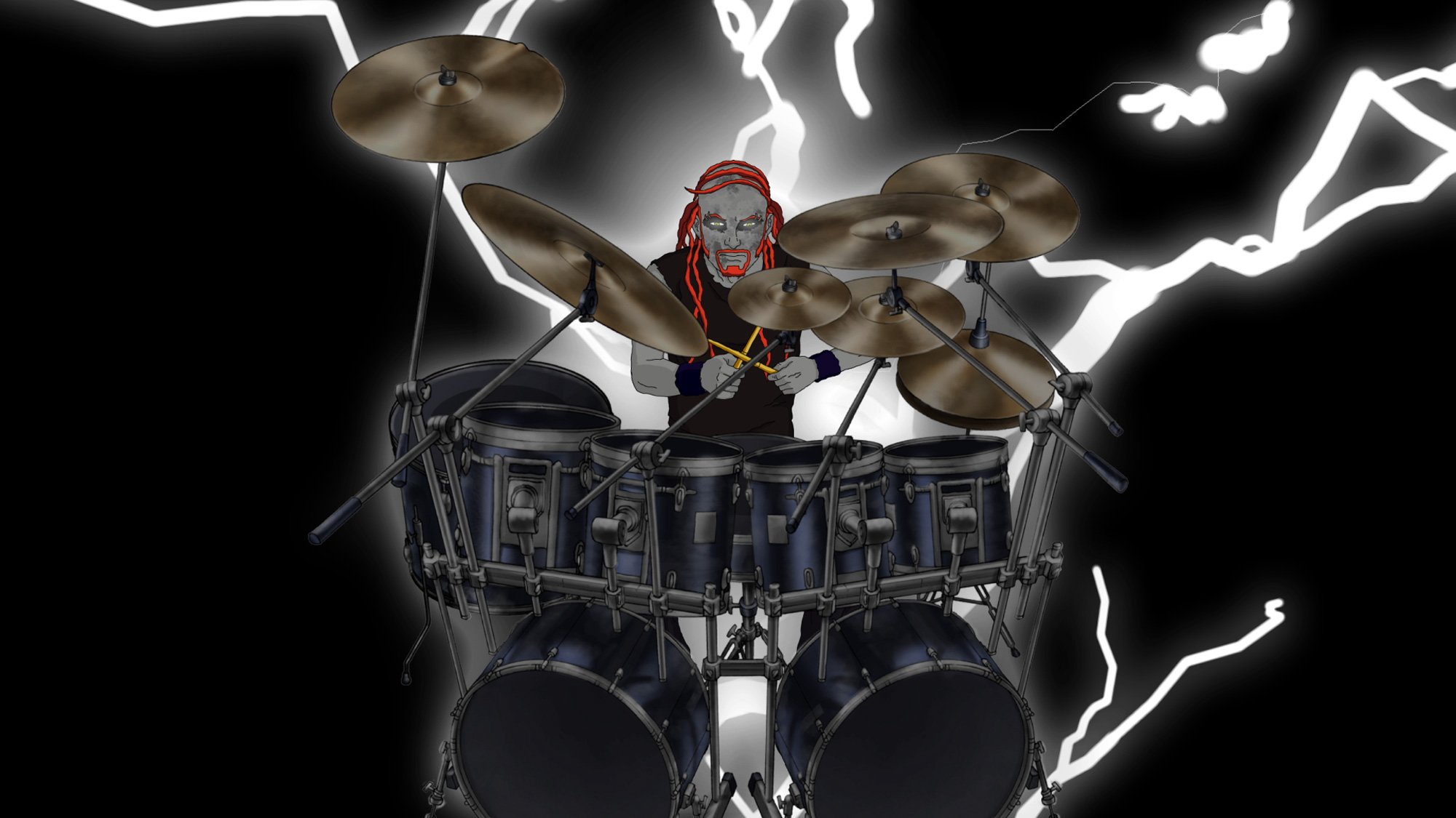  music cartoons hard rock band groups metalocalypse drums wallpaper